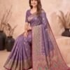 Purple Blended Silk Saree