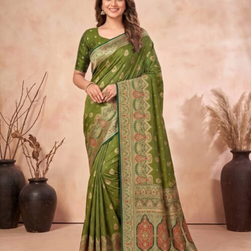 Mehendi Green Silk Saree
