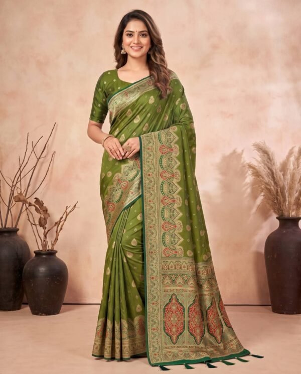 Mehendi Green Silk Saree