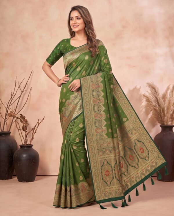 Mehendi Green Silk Saree