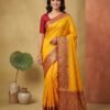 Mustard Yellow Banarasi Silk Saree