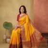Mustard Yellow Banarasi Silk Saree