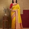 Yellow Banarasi Silk Saree