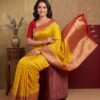 Yellow Banarasi Silk Saree
