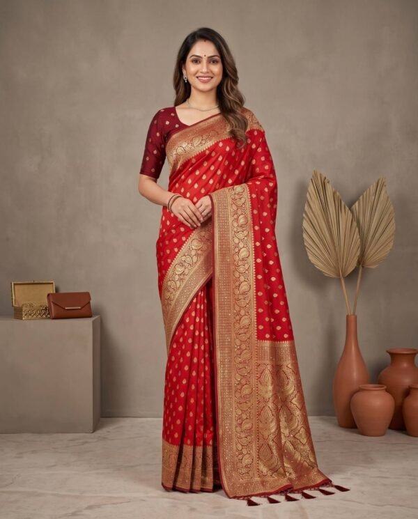 Red Banarasi Silk Saree