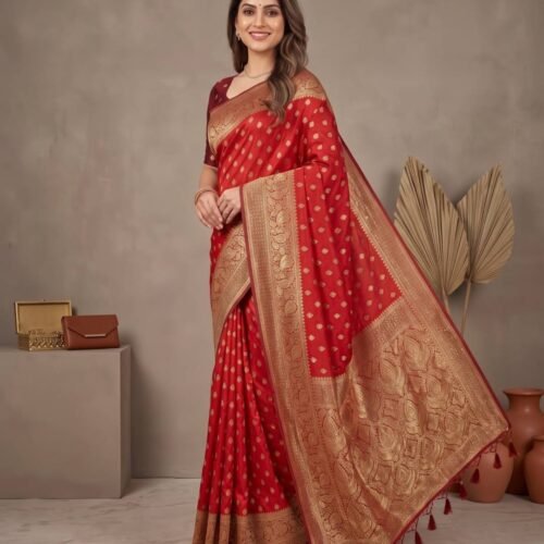 Red Banarasi Silk Saree