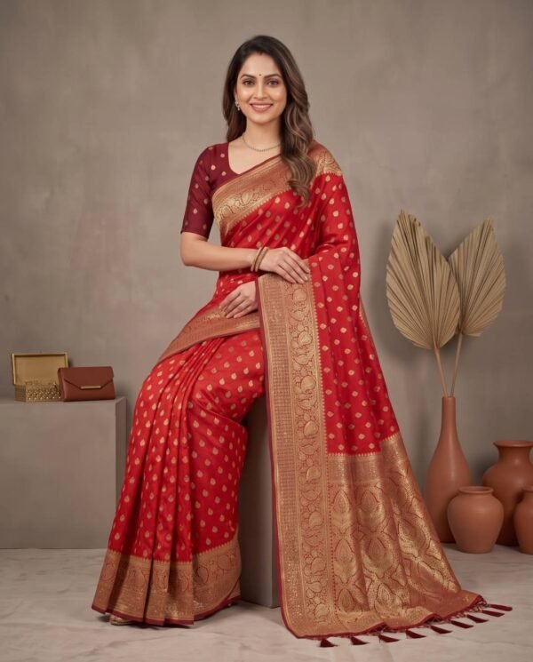 Red Banarasi Silk Saree