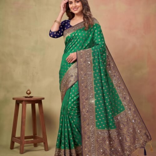 Green Banarasi Silk Saree