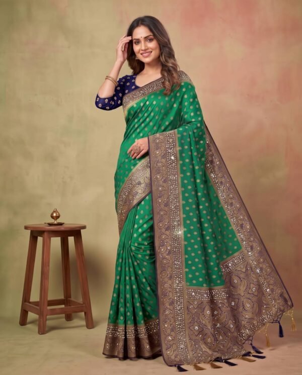 Green Banarasi Silk Saree