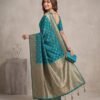 Teal Blue Silk Saree