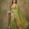 BSOS0050-1(1) Pastel Green Pure Linen Saree