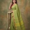 BSOS0050-1(2) Pastel Green Pure Linen Saree