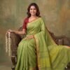 BSOS0050-1(3) Pastel Green Pure Linen Saree