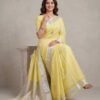 Yellow Pure Linen Saree