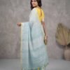 Pastel Aqua Pure Linen Saree