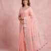 BSOS0050-8(1) Baby Pink Pure Linen Saree