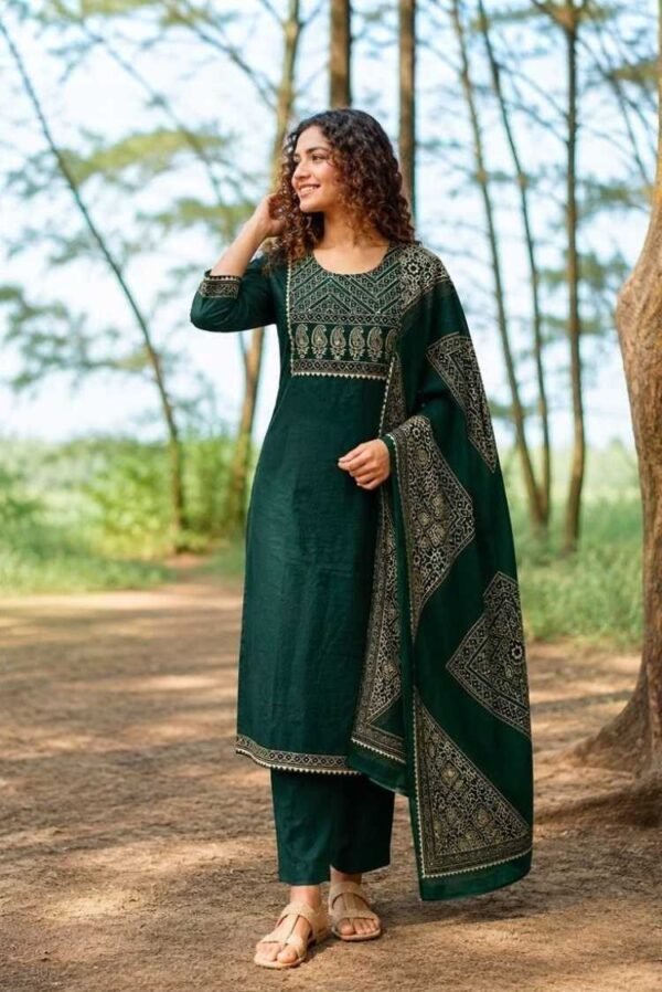 Cotton Green Stitched Suit