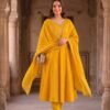 Yellow Anarkali Stitched Suit