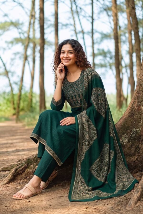 Cotton Green Stitched Suit