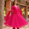 Pink Anarkali Stitched Suit