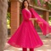 Pink Anarkali Stitched Suit