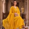 Yellow Anarkali Stitched Suit