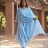 ST-1280(1) Sky Blue Stitched Suit