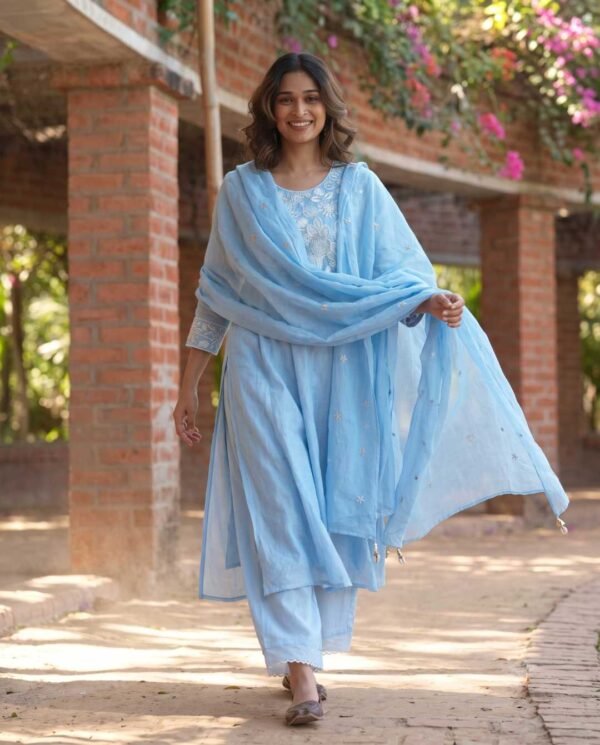ST-1280(1) Sky Blue Stitched Suit