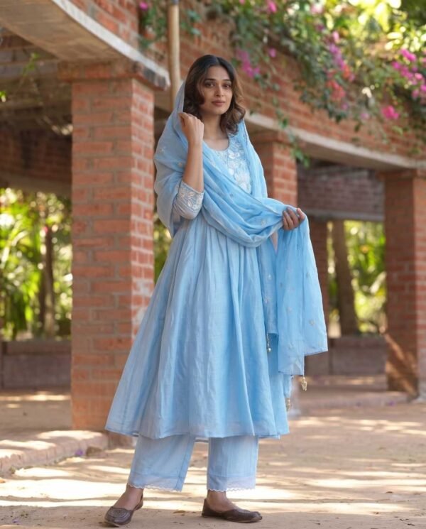 ST-1280(2) Sky Blue Stitched Suit
