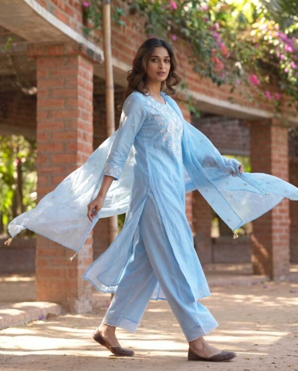 ST-1280(3) Sky Blue Stitched Suit
