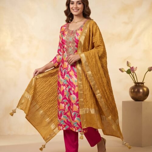 Maslin Unstitched Suit in Pink