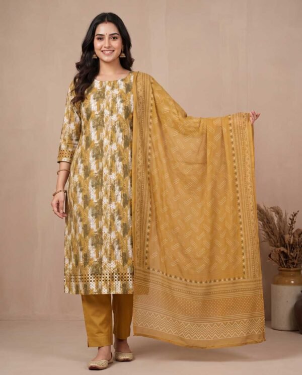 Mustard gold/green unstitched suit