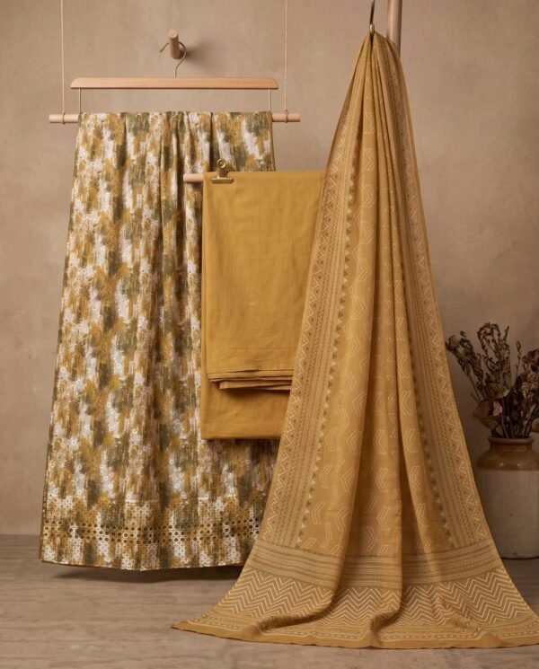 Mustard gold/green unstitched suit