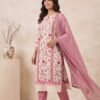 Off white/rose pink unstitched suit