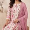 Off white/rose pink unstitched suit