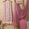 Off white/rose pink unstitched suit