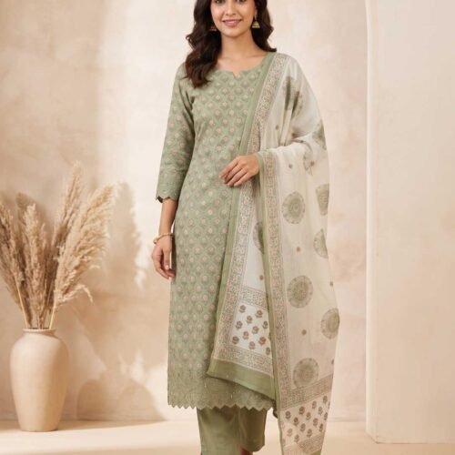 Pista Green Unstitched Suit