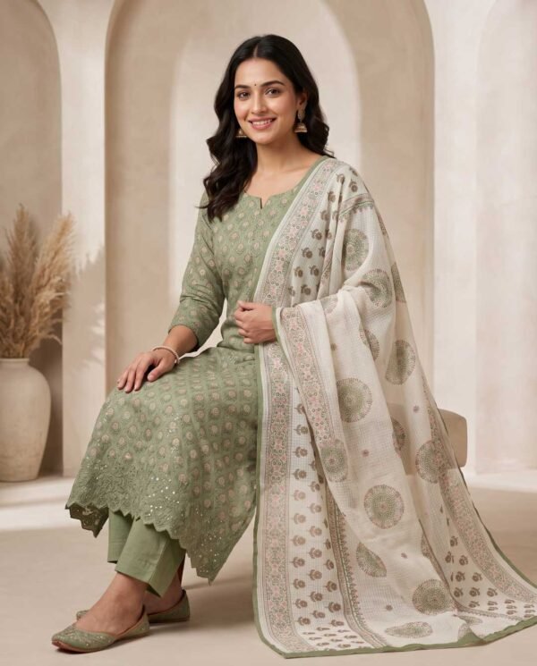 Pista Green Unstitched Suit