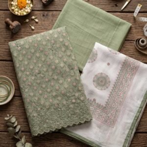 Pista Green Unstitched Suit