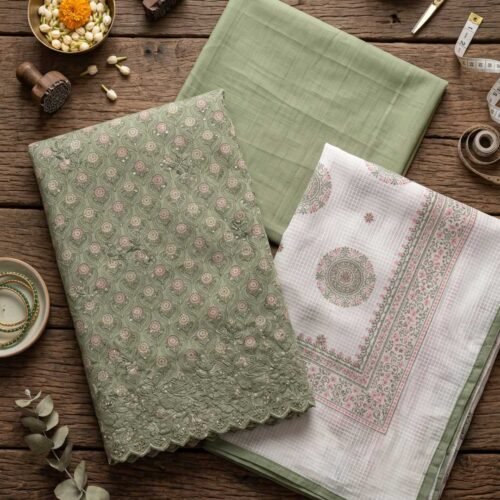 Pista Green Unstitched Suit Pista Green Unstitched Suit