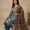 Blue Multicolored Unstitched Suit