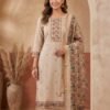BS002448 Beige Pure Tusser Unstitched Suit