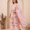 Multicolor floral Unstitched Suit in Pink