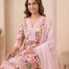 Multicolor floral Unstitched Suit in Pink
