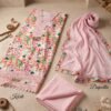 Multicolor floral Unstitched Suit in Pink