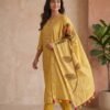 BS002460(1) Golden Yellow Chanderi Silk Unstitched Suit