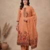 BS002467-1 Peach Pure Jamdani Suit