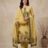 BS002467-4 Mustard Yellow Jamdani Unstitched Suit