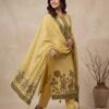 BS002467-4(1) Mustard Yellow Jamdani Unstitched Suit