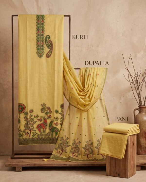 Mustard Yellow Jamdani Unstitched Suit Mustard Yellow Jamdani Unstitched Suit